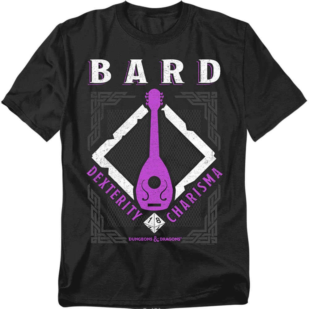 Dungeons And Dragons Bard Mens T Shirt Black Officially Licensed