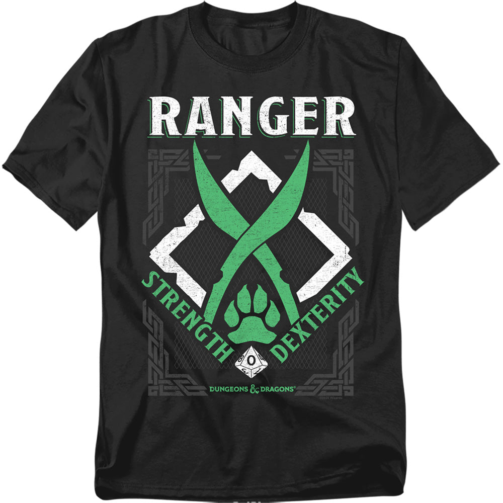 Dungeons And Dragons Ranger Mens T Shirt Black Officially Licensed