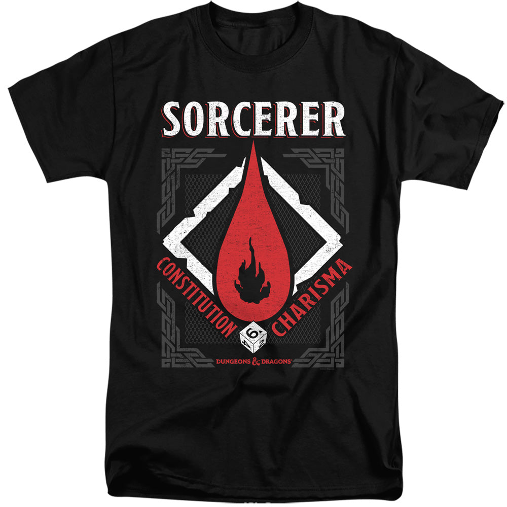 Dungeons And Dragons Sorcerer Mens Tall T Shirt Black Officially Licensed