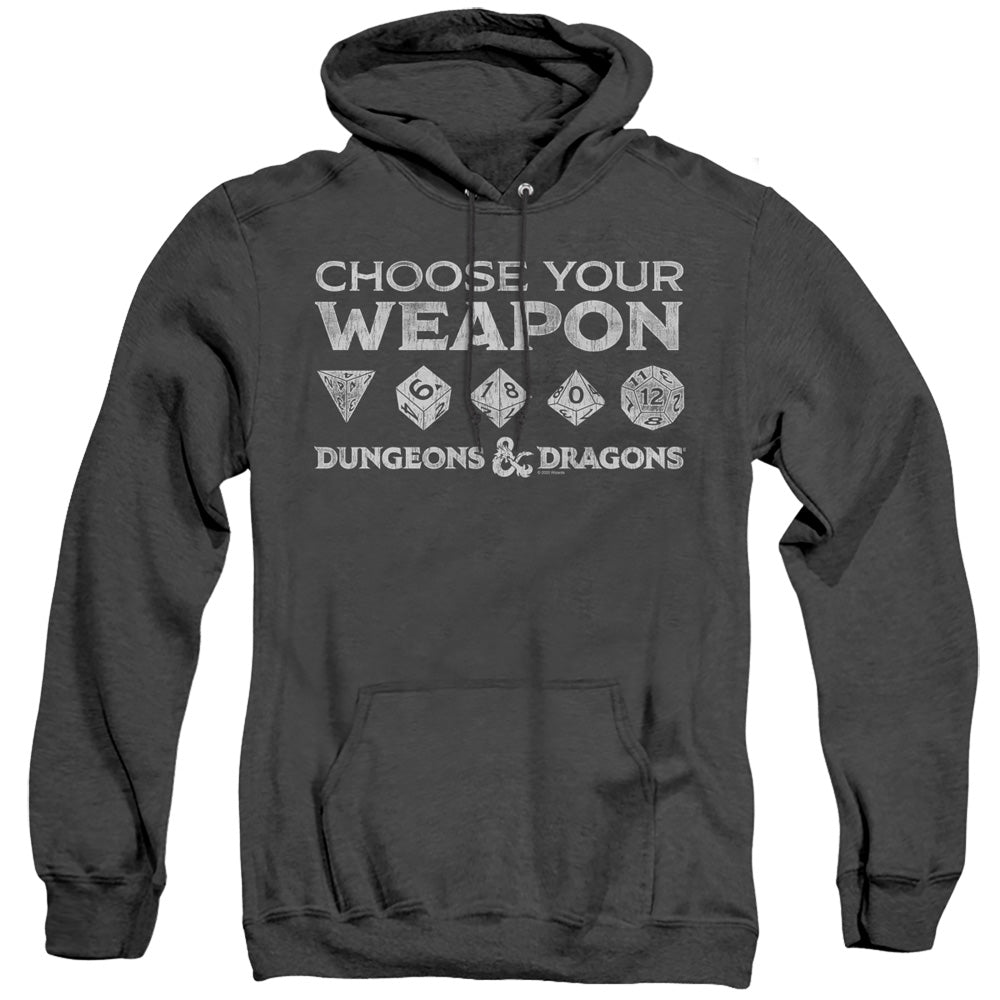 Dungeons And Dragons Choose Your Weapon Mens Heather Hoodie Black Officially Licensed