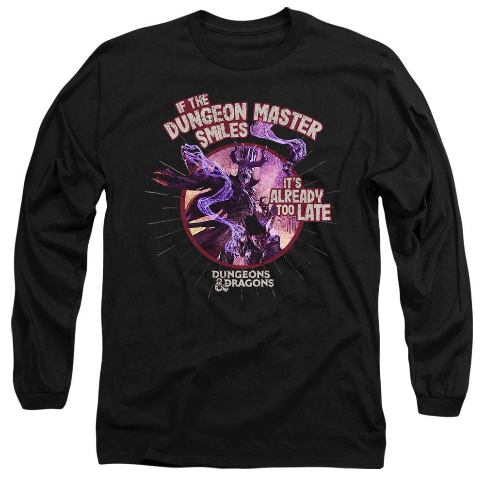 Dungeons And Dragons Dungeon Master Smiles Mens Long Sleeve Shirt Black Officially Licensed