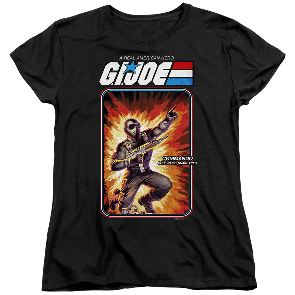 G.I. Joe Snake Eyes Card Womens T Shirt Black Officially Licensed