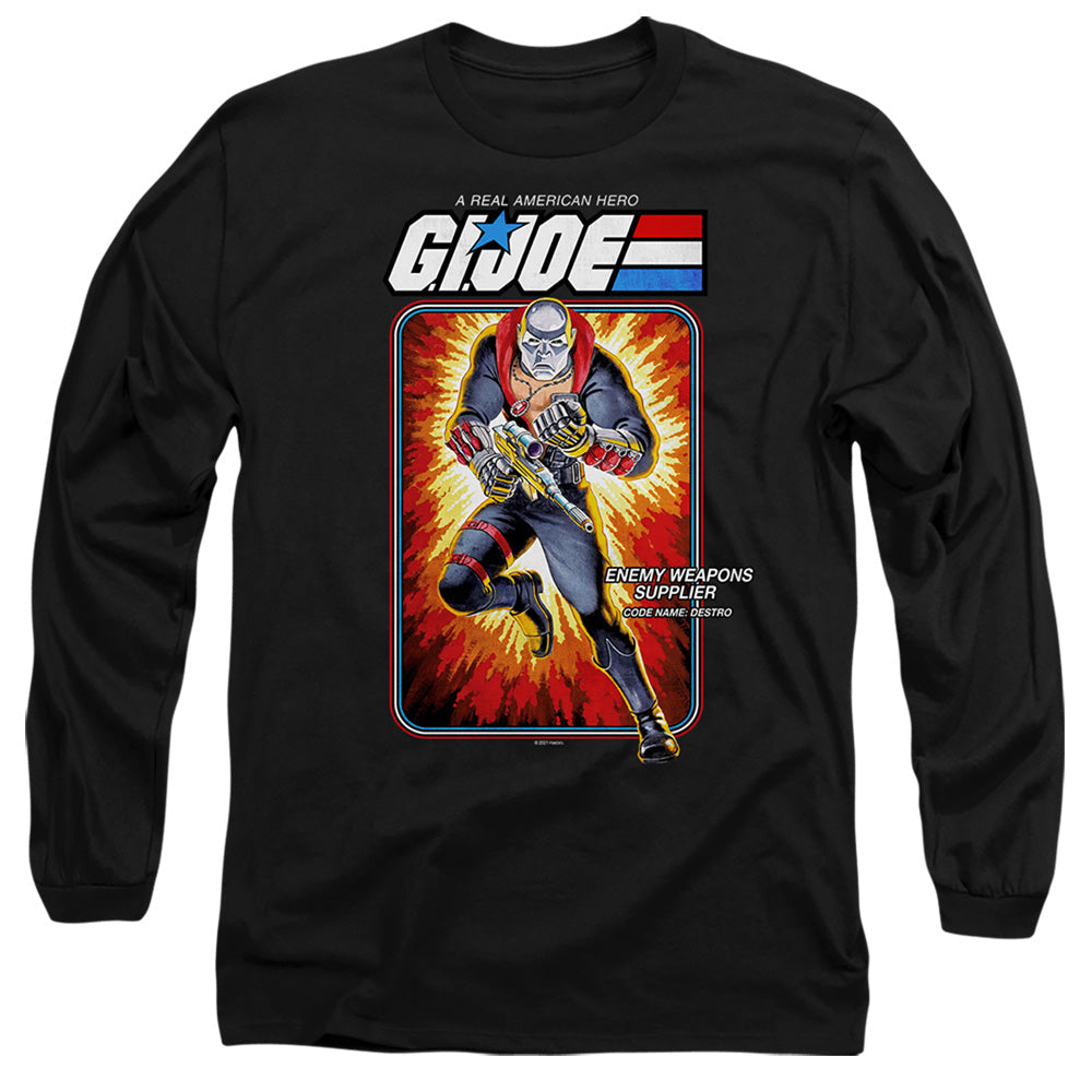 G.I. Joe Destro Card Mens Long Sleeve Shirt Black Officially Licensed