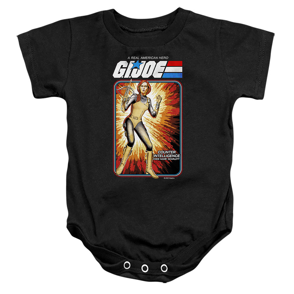 G.I. Joe Scarlett Card Infant Baby Snapsuit Black Officially Licensed