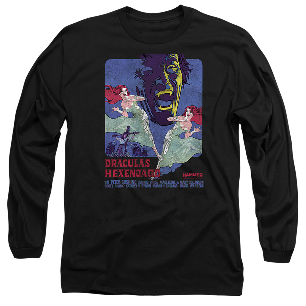 Hammer House Of Horror Draculas Mens Long Sleeve Shirt Black Officially Licensed