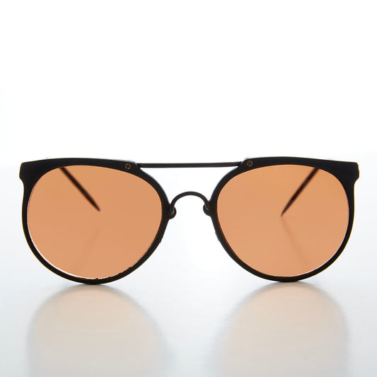 Round Aviator Sunglasses with Copper Lens - Hinkle