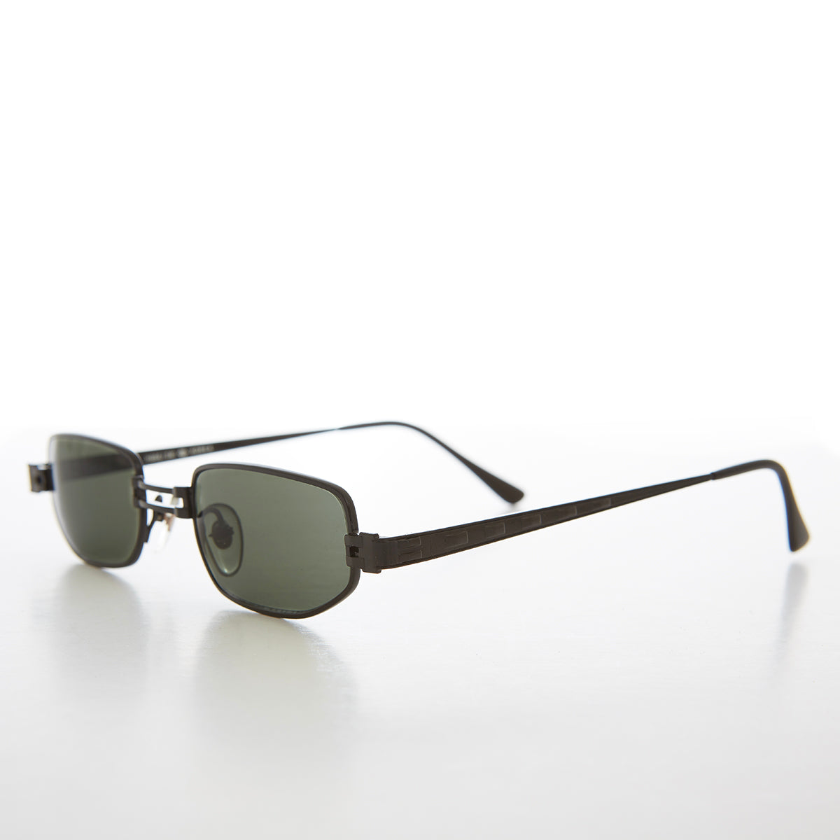 Small Rectangle Metal Punk Vintage Sunglasses - Hitch