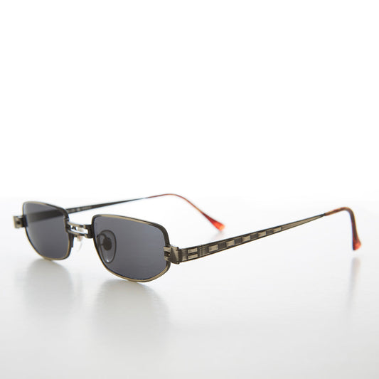 Small Rectangle Metal Punk Vintage Sunglasses - Hitch