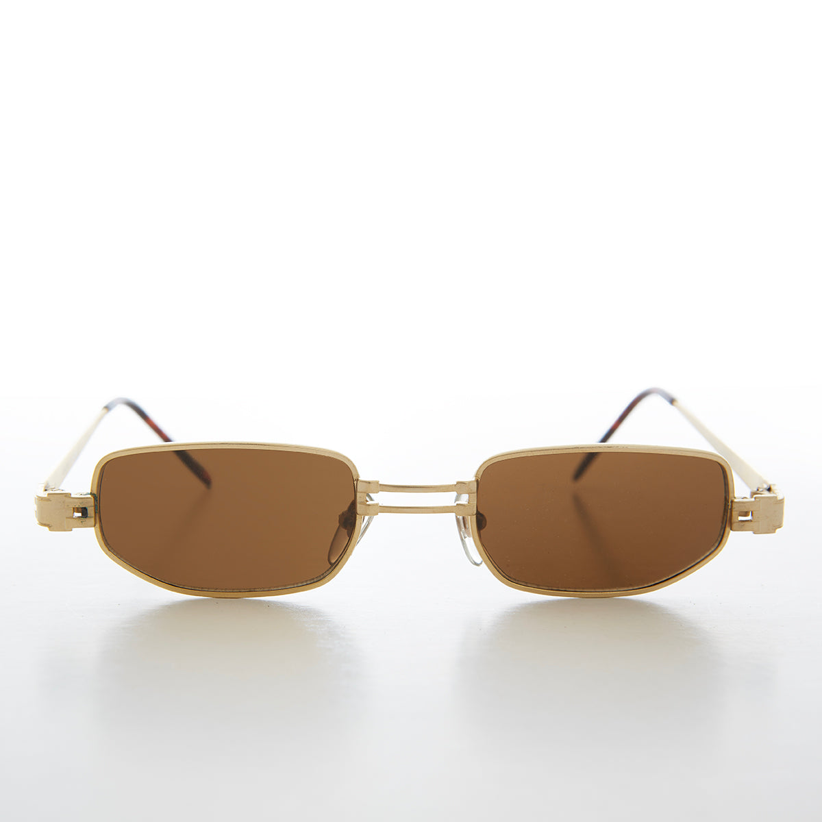 Small Rectangle Metal Punk Vintage Sunglasses - Hitch
