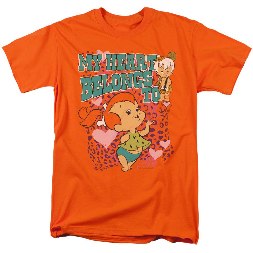 Flintstones My Heart Mens T Shirt Orange Officially Licensed