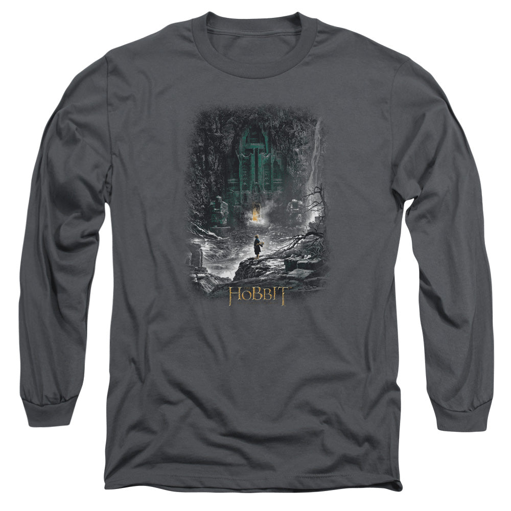 Hobbit Second Thoughts Mens Long Sleeve Shirt Charcoal Officially Licensed