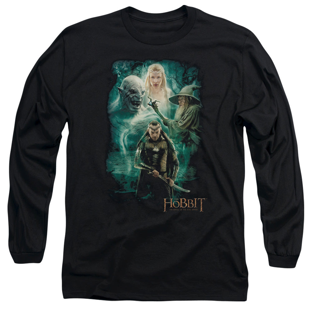 Hobbit Elronds Crew Mens Long Sleeve Shirt Black Officially Licensed