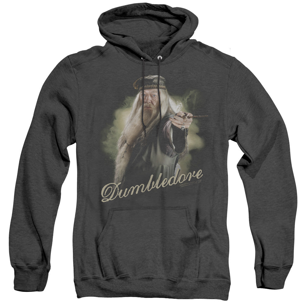 Harry Potter Dumbledore Wand Mens Heather Hoodie Black Officially Licensed