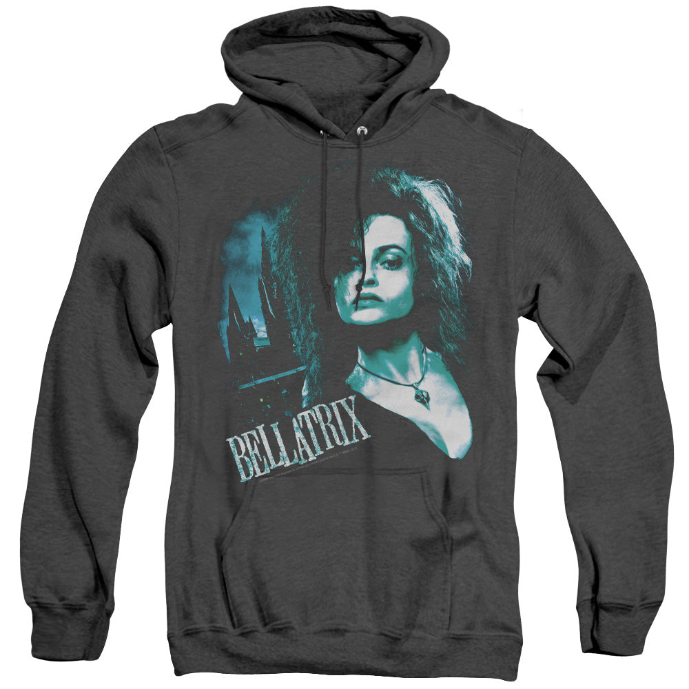Harry Potter Bellatrix Closeup Mens Heather Hoodie Black Officially Licensed
