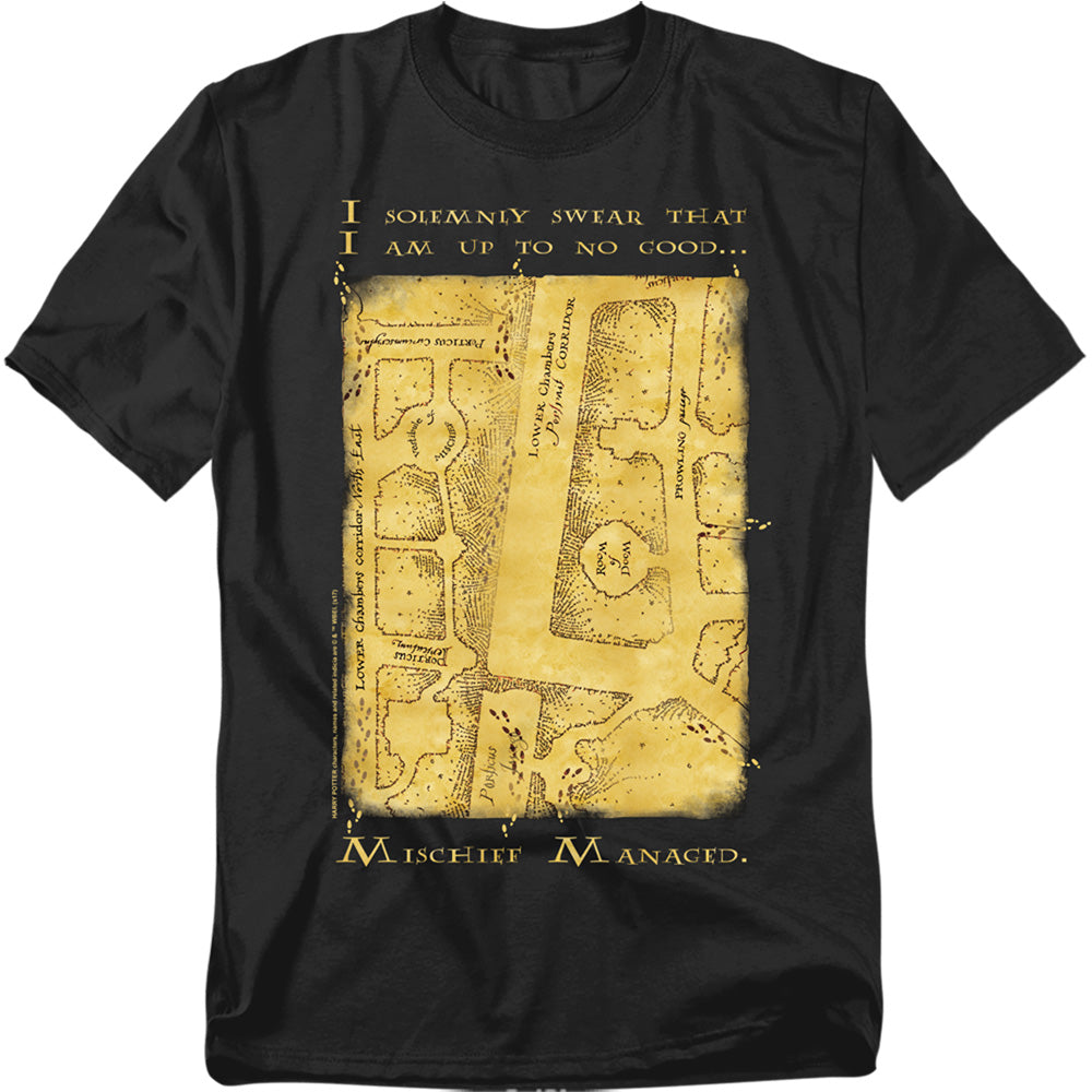 Harry Potter Marauders Map Interior Words Mens T Shirt Black Officially Licensed