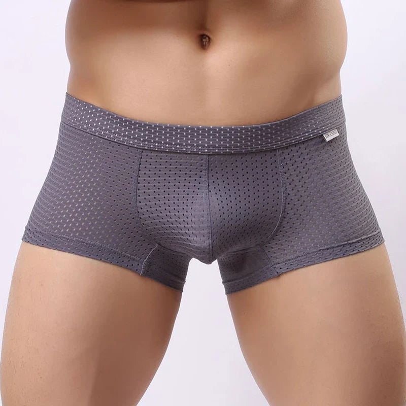 Brave Person Men’s Breathable Boxer Shorts – Cotton/Spandex Mesh Design