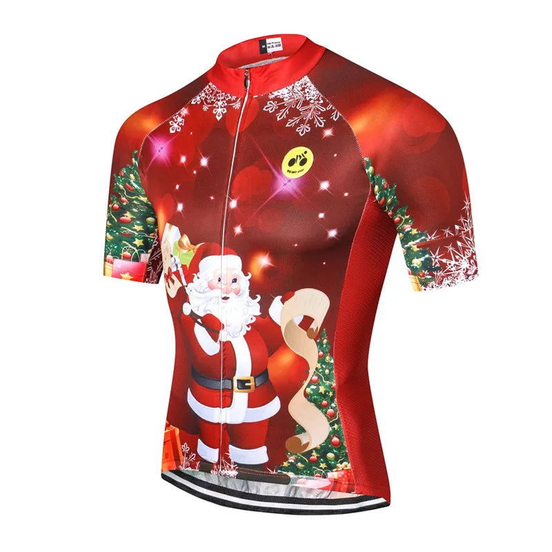 Weimostar 2024 Men s Christmas Cycling Jersey Triathlete Store