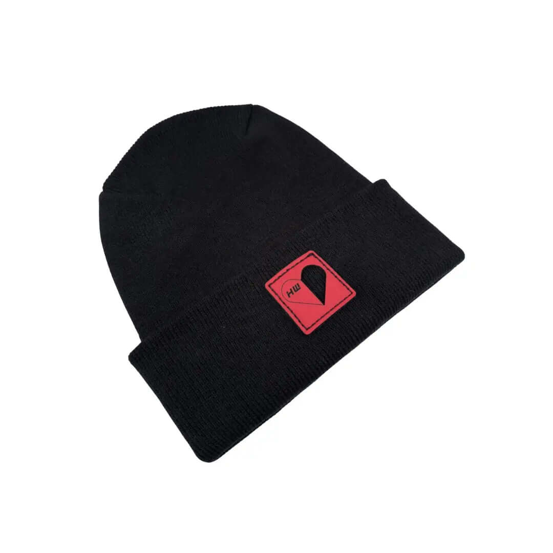 Haakwear Exclusive Love-Inspired H-Stitch Beanie – Limited Edition | Black Hat with Love Heart