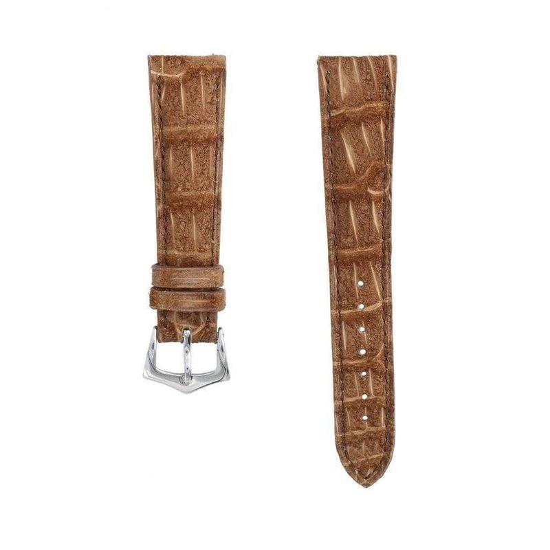 Hand-Sewn Gold Alligator Nubuck Watch Strap