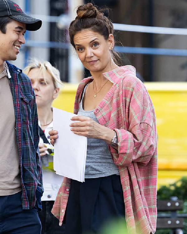 Happy Hour 2025 Katie Holmes Plaid Shirt