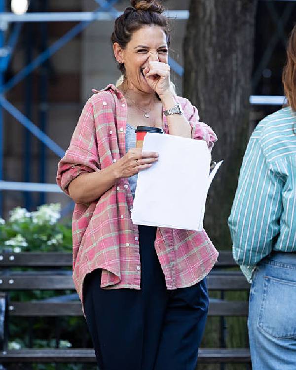 Happy Hour 2025 Katie Holmes Plaid Shirt
