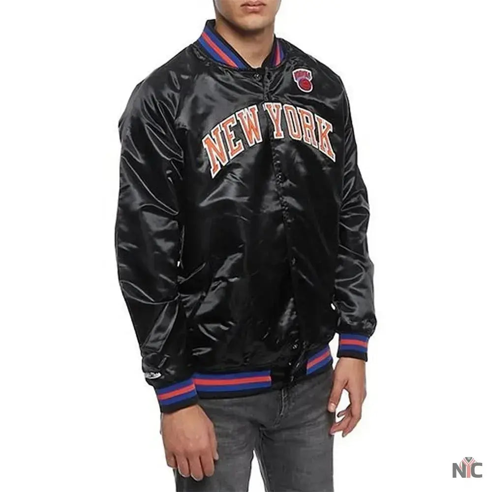 Hardwood Classics NY Knicks Satin Black Jacket