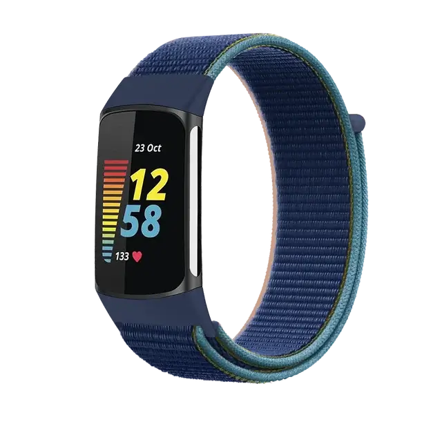 Fitbit Charge 5 6 Nylon Velcro Band - Durable Comfortable Strap