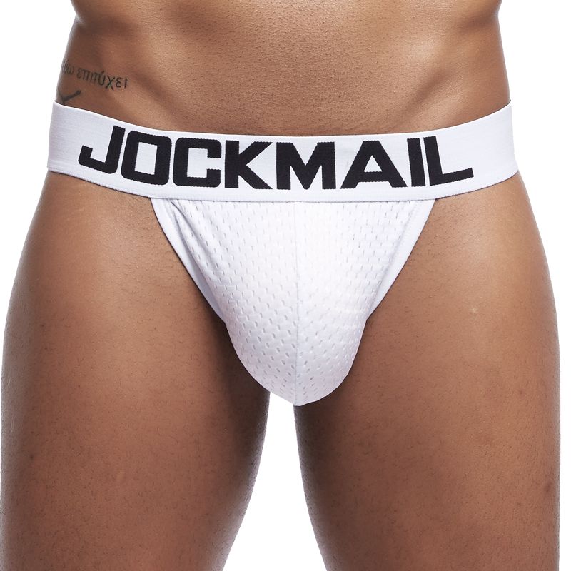 Jockmail White Underwear Men Underwear Breathable Mesh