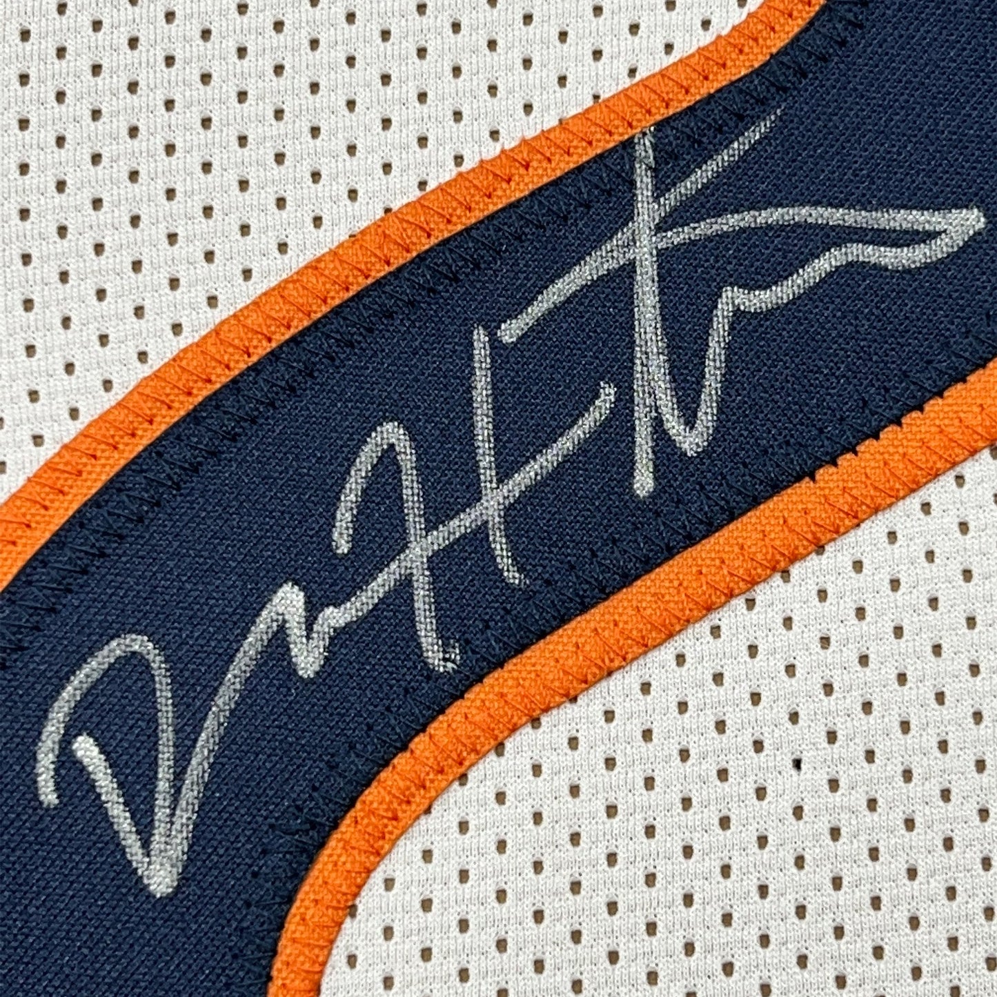 Framed Autographed/Signed Devin Hester 35x39 Chicago White Football Jersey JSA COA