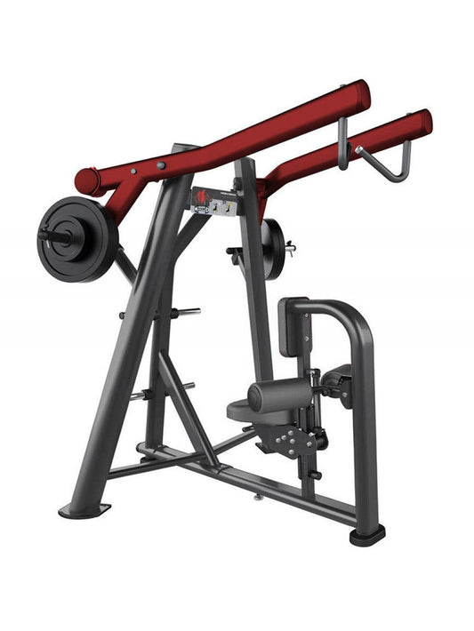 Elite Leverage High Lat Row - Muscle D Fitness - Commercial - Adjustable Seat - Plate Loaded - Back Workout