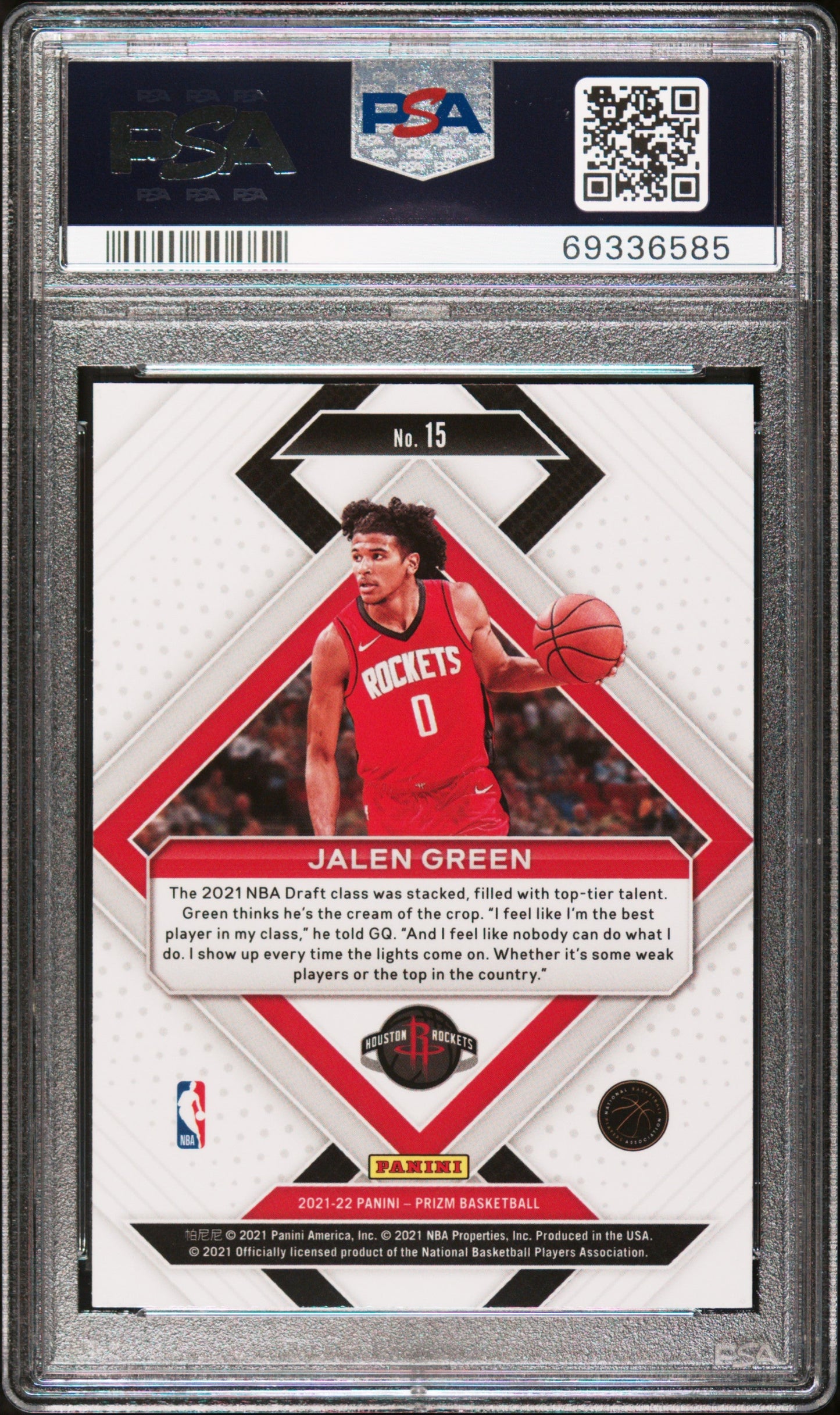 Graded 2021 Panini Prizm Jalen Green #15 Emergent Rookie RC Basketball Card PSA 10 Gem Mint