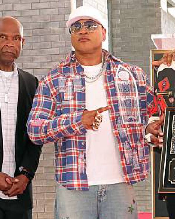Hollywood Walk of Fame Star Ceremony LL Cool J Plaid Shirt