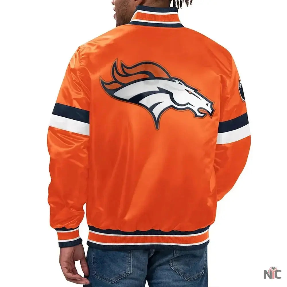 Home Game Denver Broncos Orange Satin Jacket