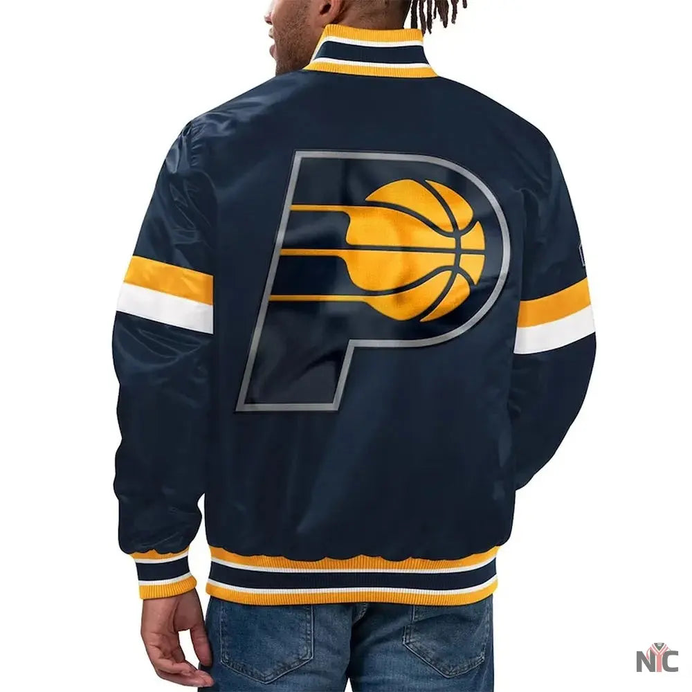 Home Game Indiana Pacers Navy Satin Jacket