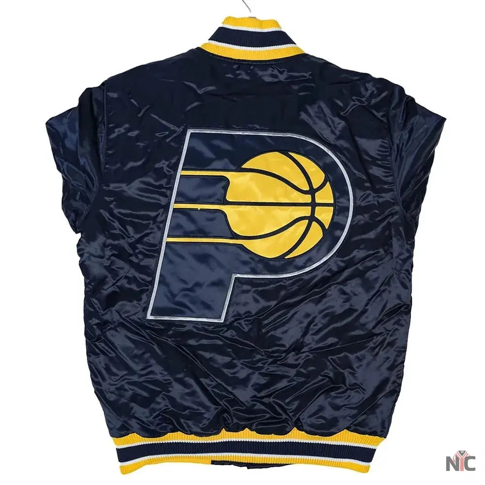 Home Game Indiana Pacers Navy Satin Jacket