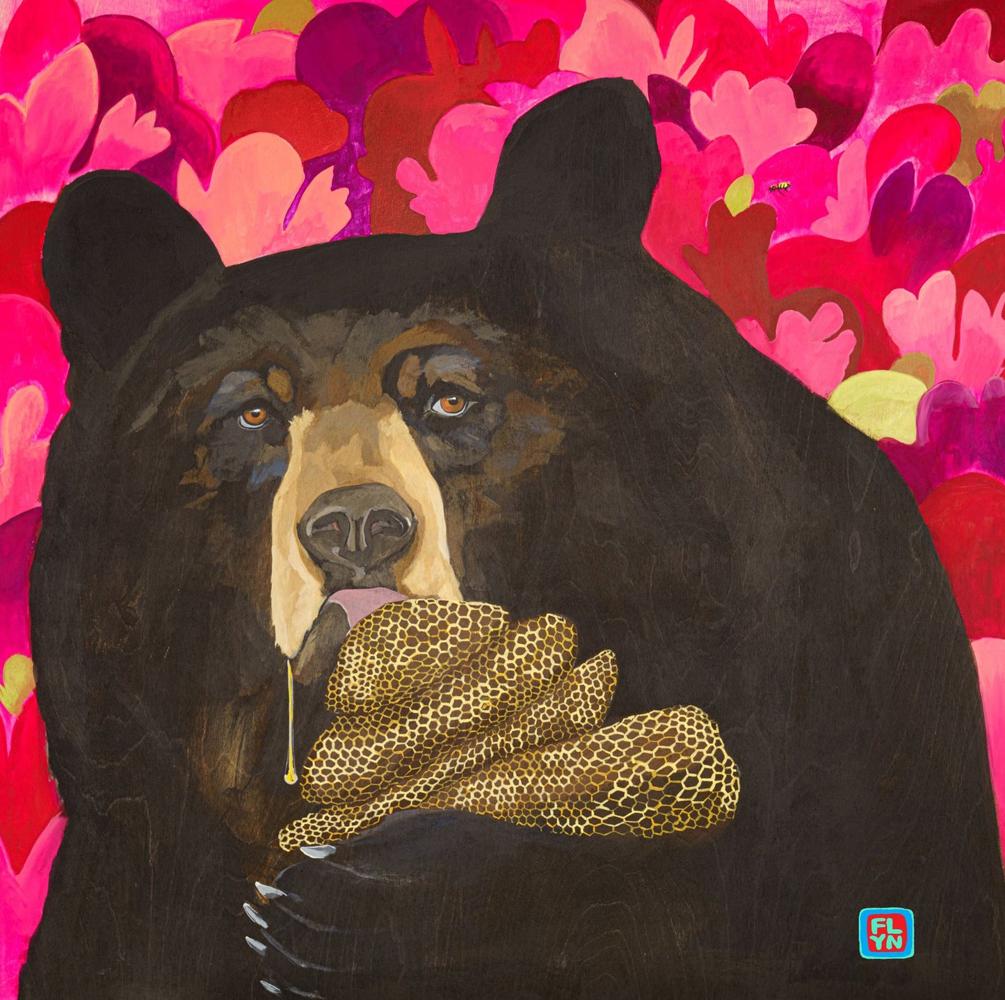 Hot Pink Honey Bear Print