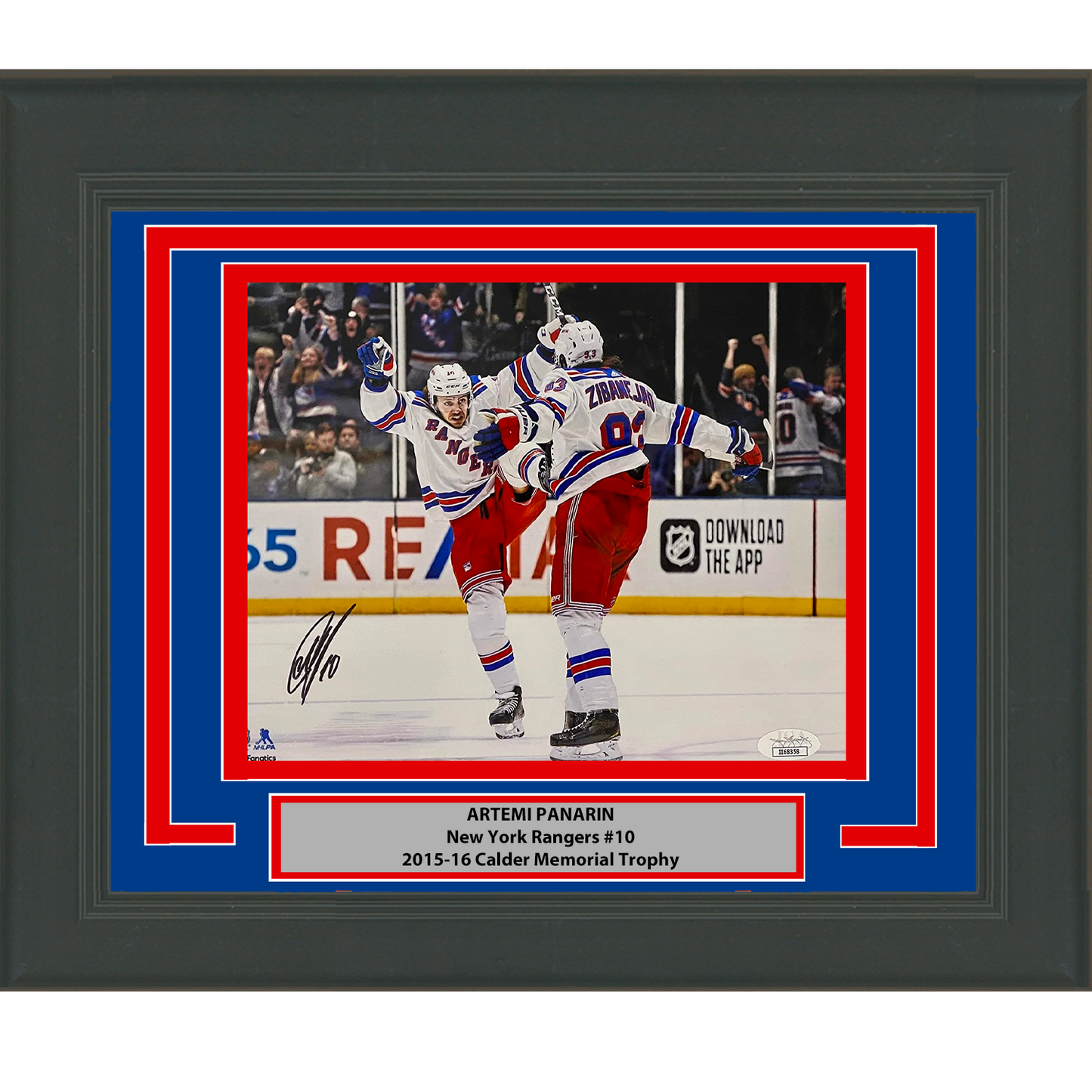 Framed Autographed/Signed Artemi Panarin New York Rangers 8x10 Hockey Photo JSA COA