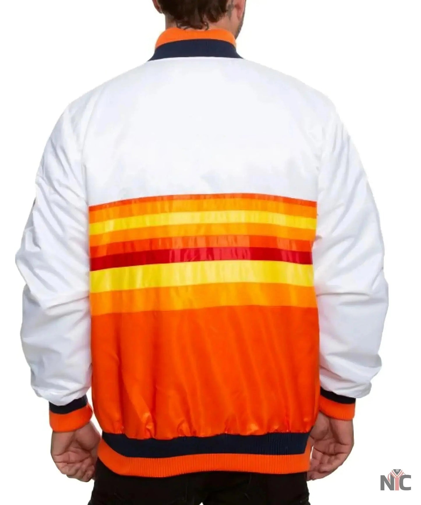 Houston Astros White And Orange Satin Jacket