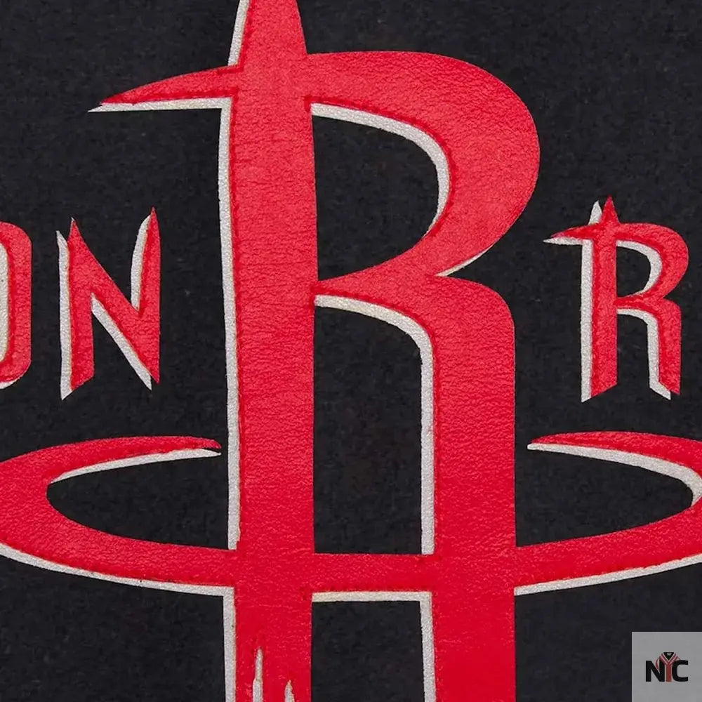 Houston Rockets Black and White Varsity Jacket