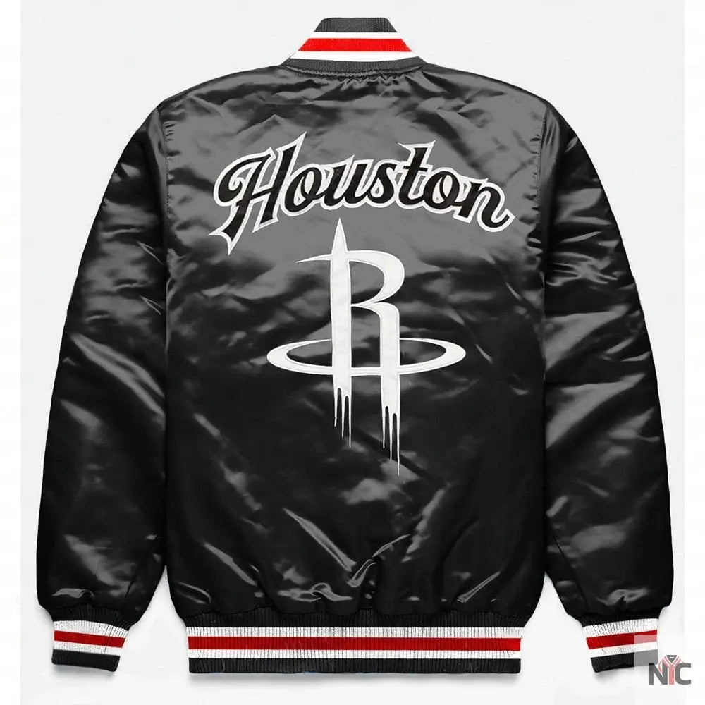 Houston Rockets Exclusive Black Satin Jacket