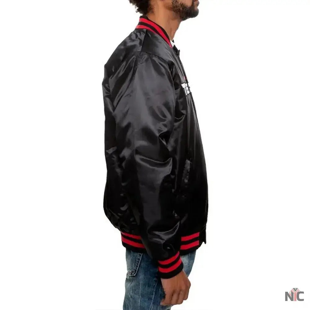 Houston Texans Black Satin Jacket