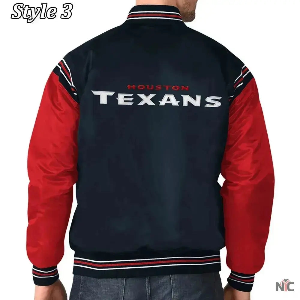 Houston Texans Enforcer Navy and Red Satin Jacket