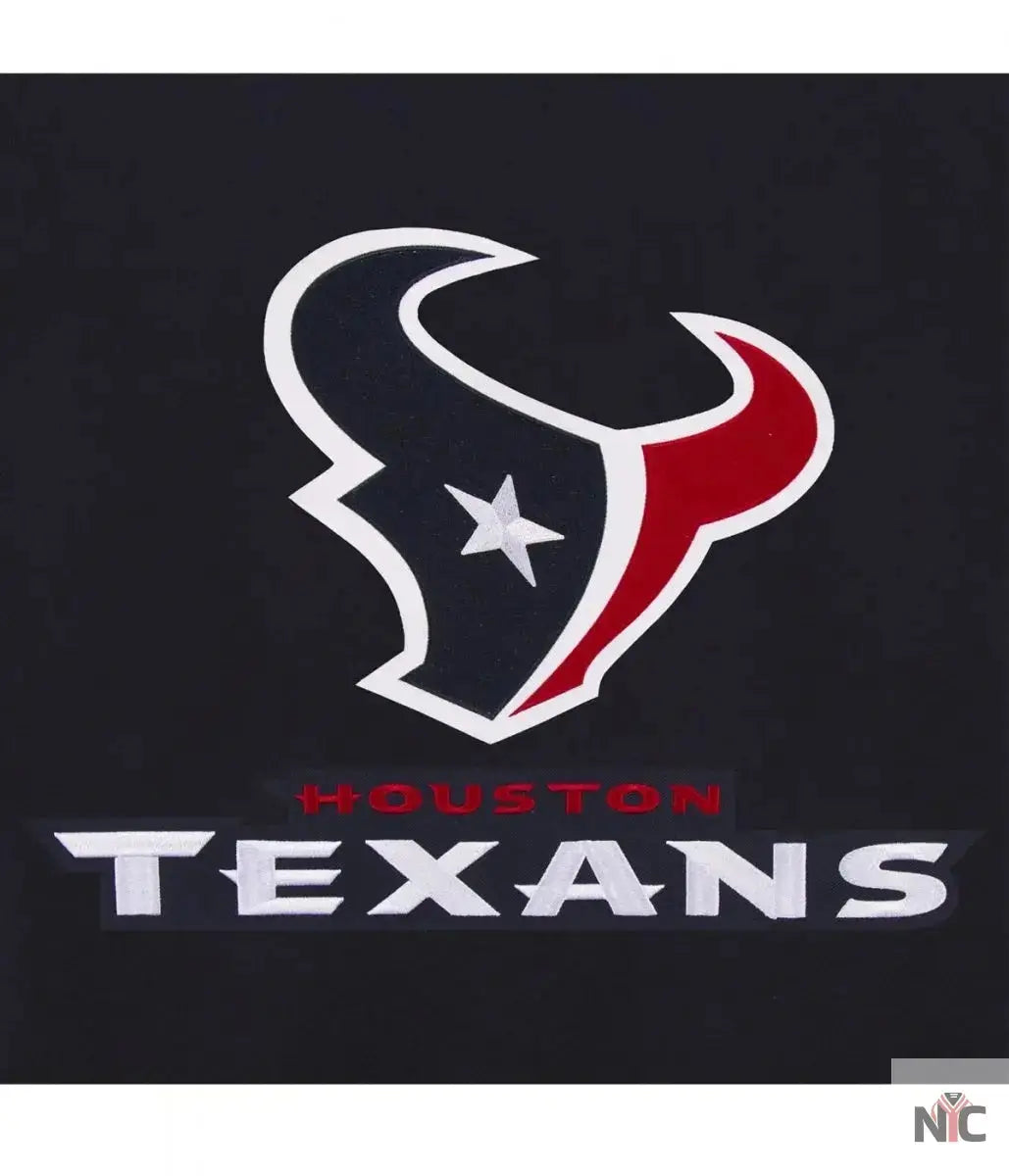 Houston Texans Navy Blue Bomber Wool Jacket