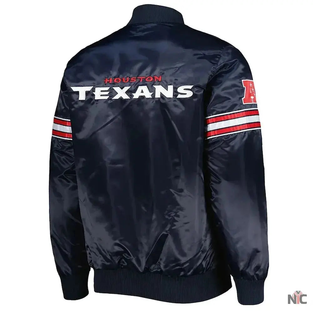 Houston Texans The Pick and Roll Navy Blue Satin Jacket