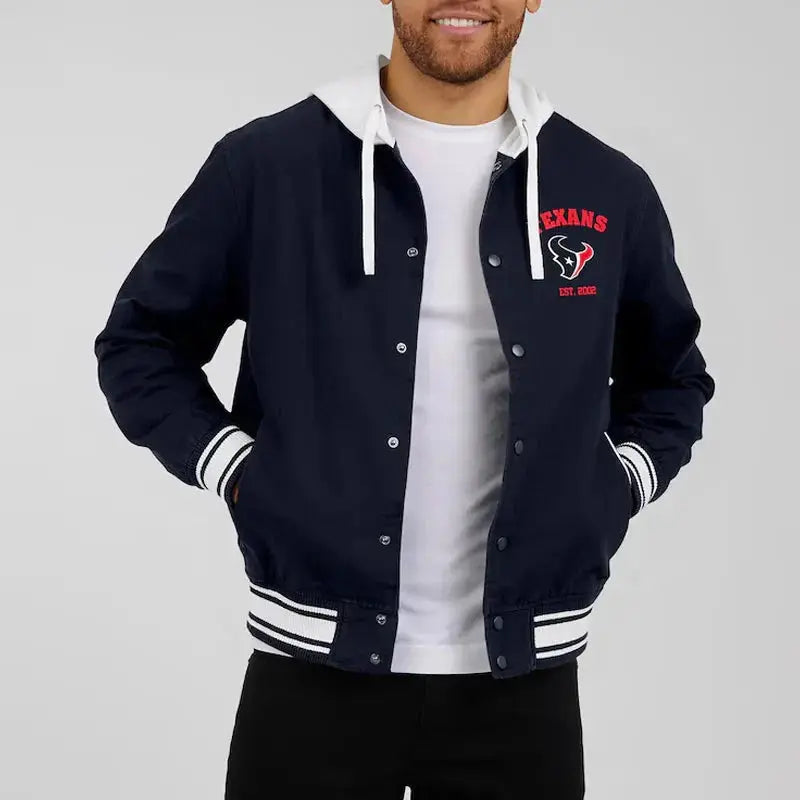 Houston Texans Navy Cotton Hooded Jacket