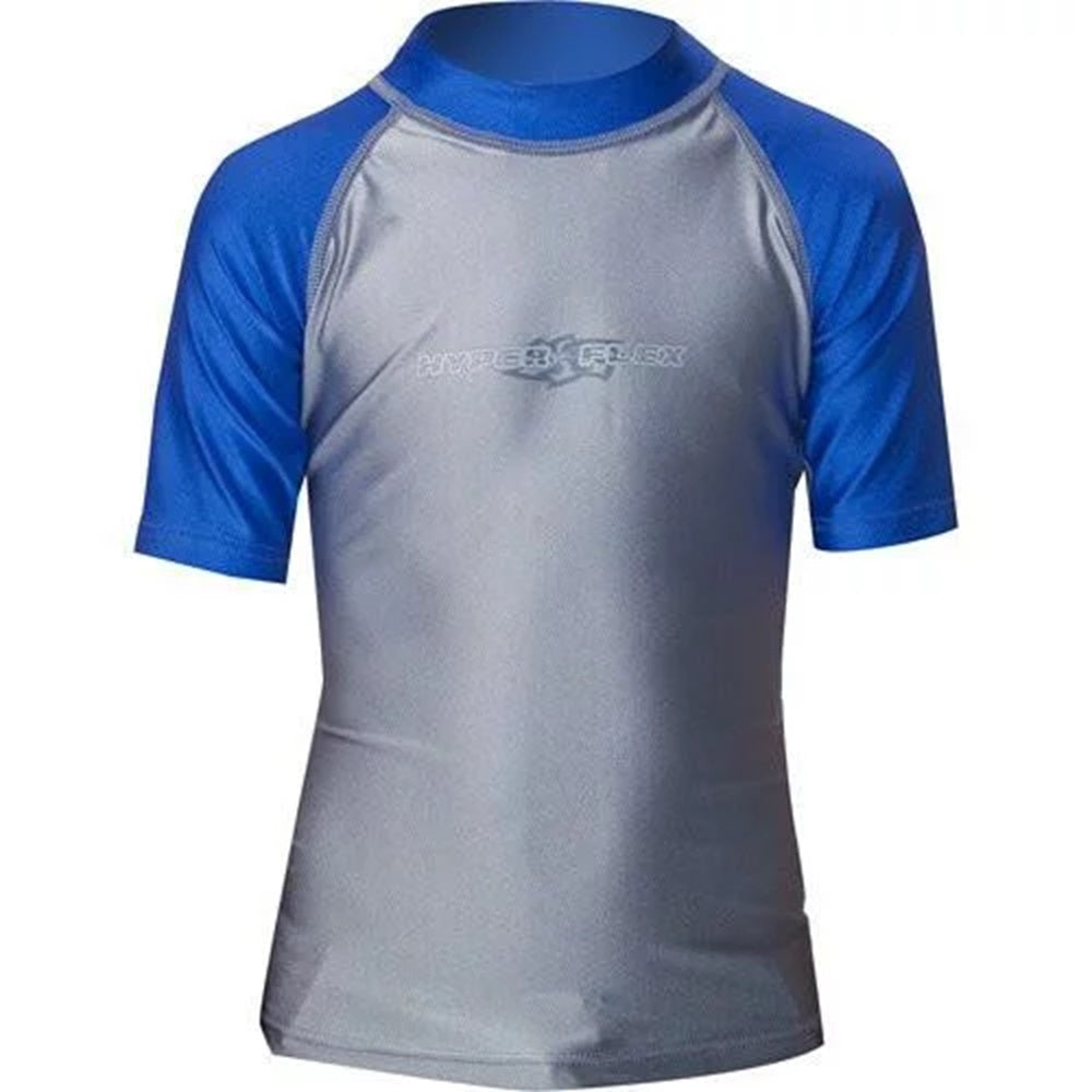 Hyperflex Adult Loose Fit Rash Guard - SILVER/Blue (XXL)