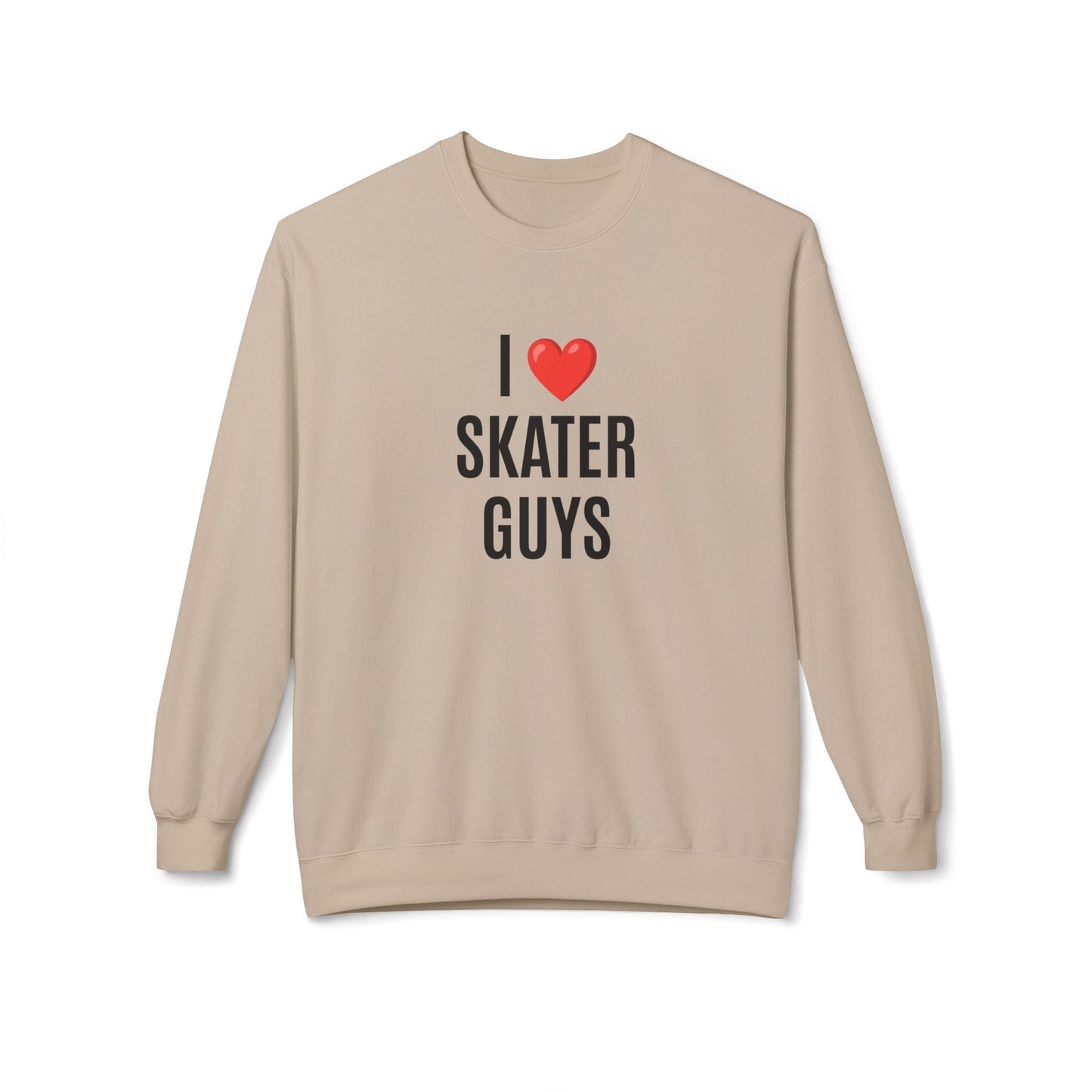 I Love Skater Guys Unisex Fleece Crewneck Sweatshirt