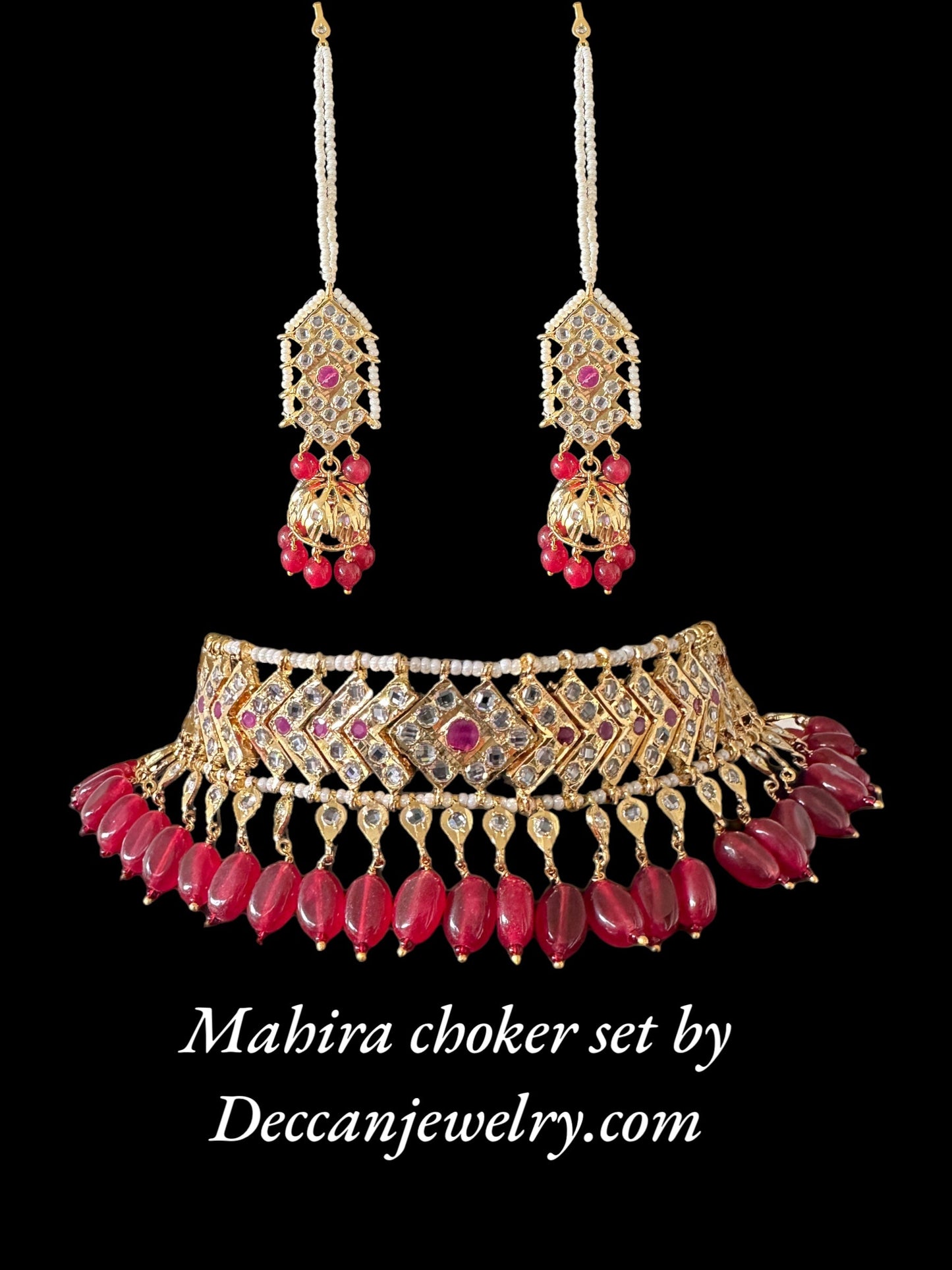 C308 Mahira v style choker with earrings( READY TO SHIP )