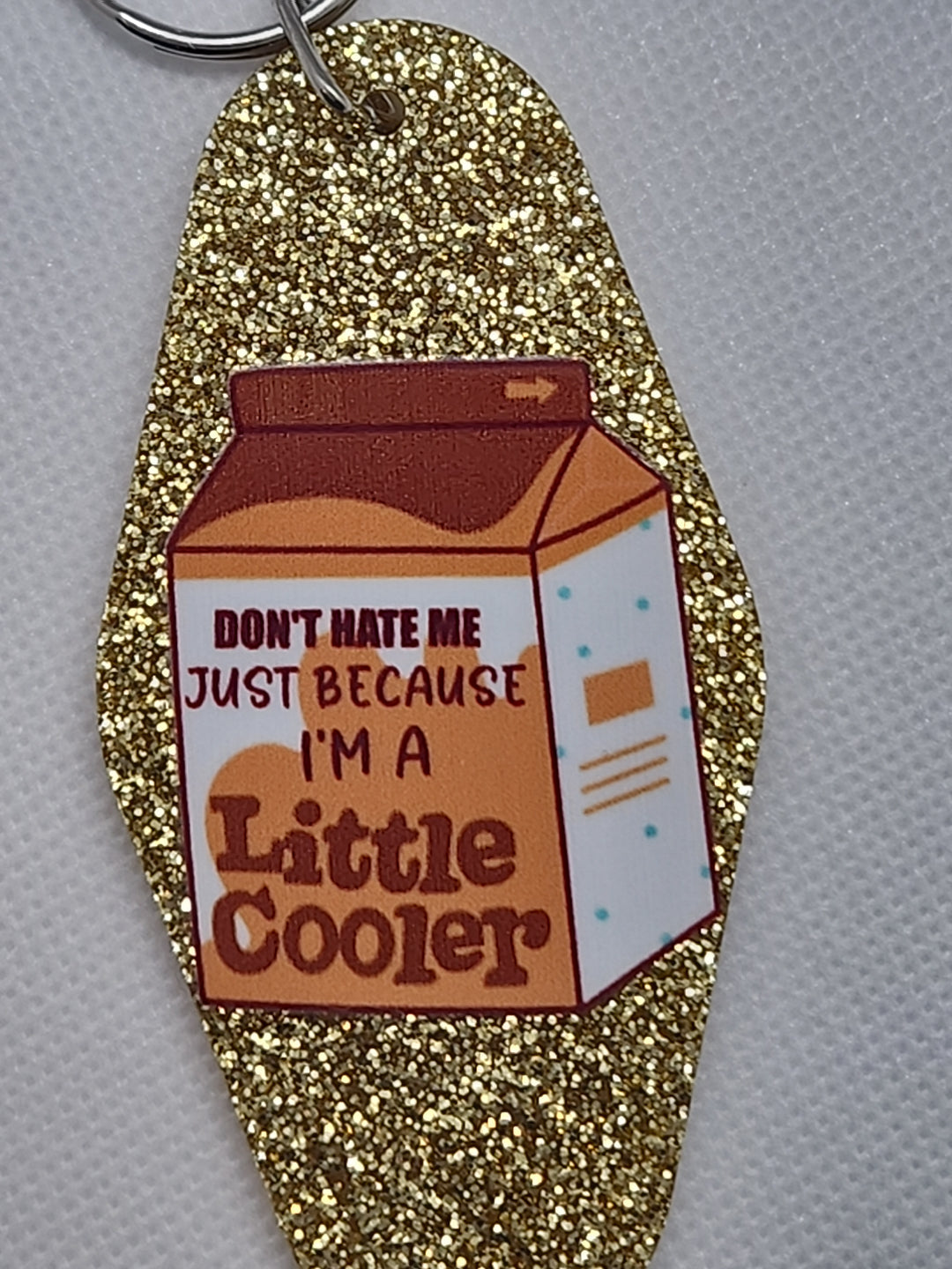 Don't Hate Me Because I'm A Little Cooler Motel Keychain