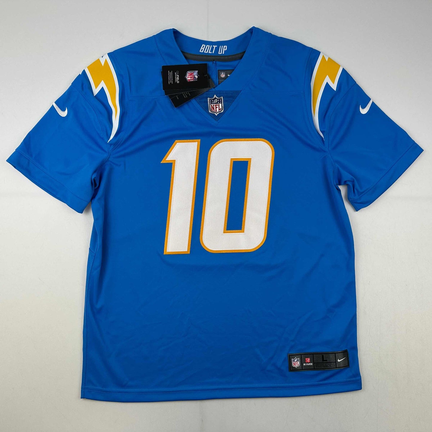 Autographed/Signed Justin Herbert Los Angles LA Chargers Powder Blue Authentic Elite Football Jersey Fanatics COA